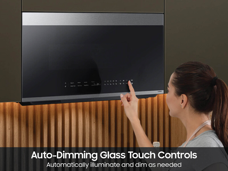 Bespoke 2.1 cu. ft. Over-the-Range Microwave with Auto Dimming Glass Touch Controls in Fingerprint Resistant Stainless Steel ME21DG6700SRAA