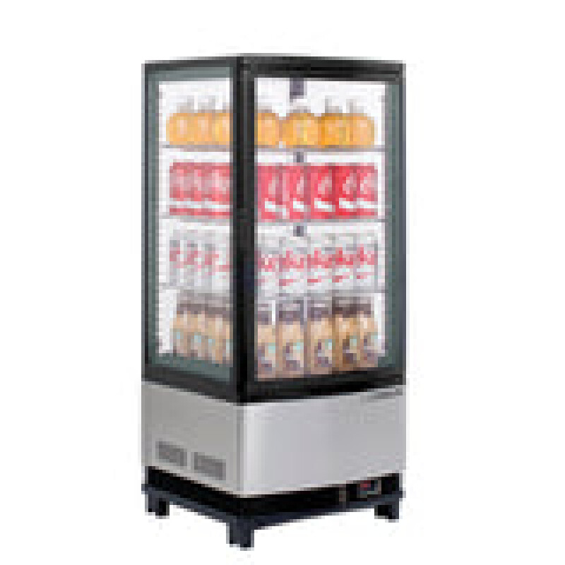 Maxx Cold 4-Sided Glass Merchandiser Refrigerator, Countertop/Floor Display, Black/ MECR31D
