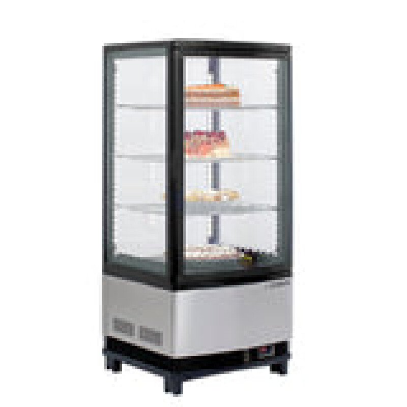 Maxx Cold 4-Sided Glass Merchandiser Refrigerator, Countertop/Floor Display, Black/ MECR31D