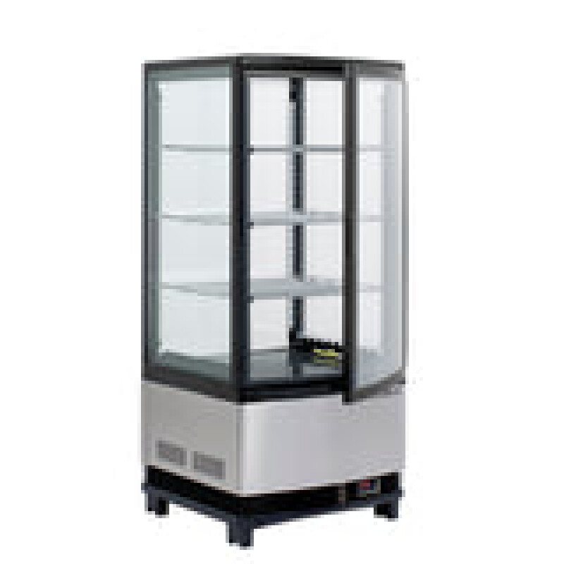 Maxx Cold 4-Sided Glass Merchandiser Refrigerator, Countertop/Floor Display, Black/ MECR31D