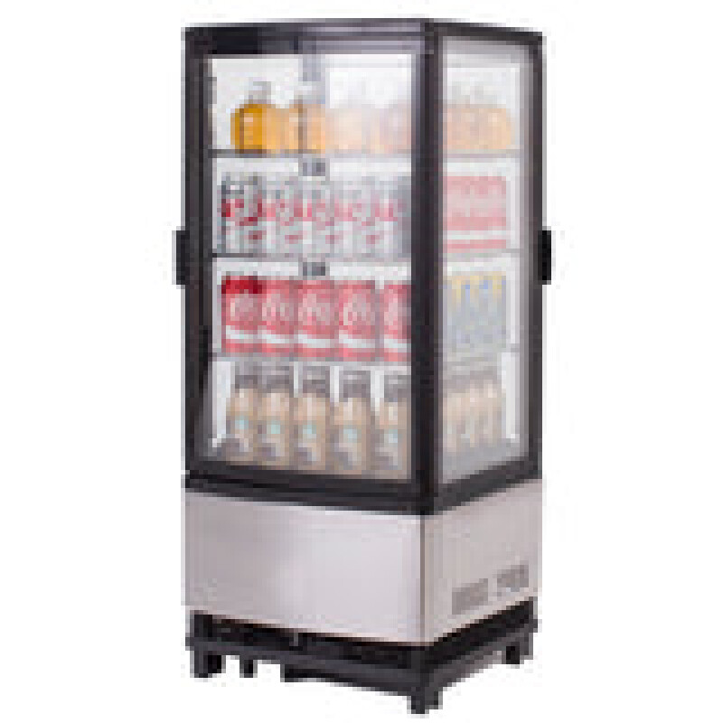 Maxx Cold X-Series 4-Sided Glass Two-Door Pass-Thru Merchandiser Refrigerator MECR32D