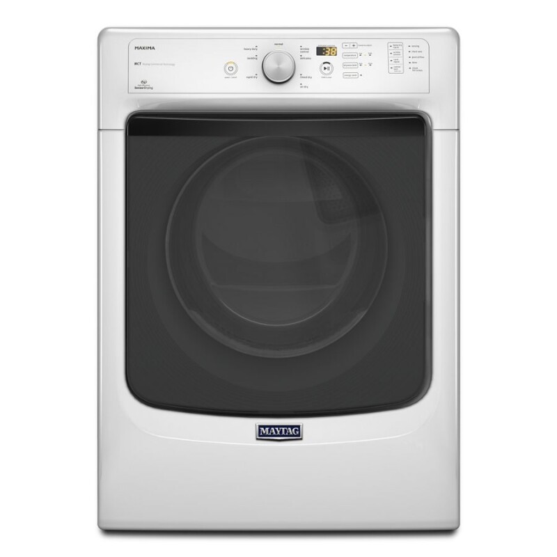 Maytag Maxima High Efficiency Electric Dryer with Large Capacity – 7.3 cu. ft. White MED4100DW Picture 1