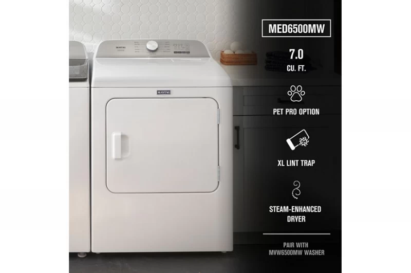 Pet Pro Top Load Electric Dryer - 7.0 cu. ft. MED6500MW
