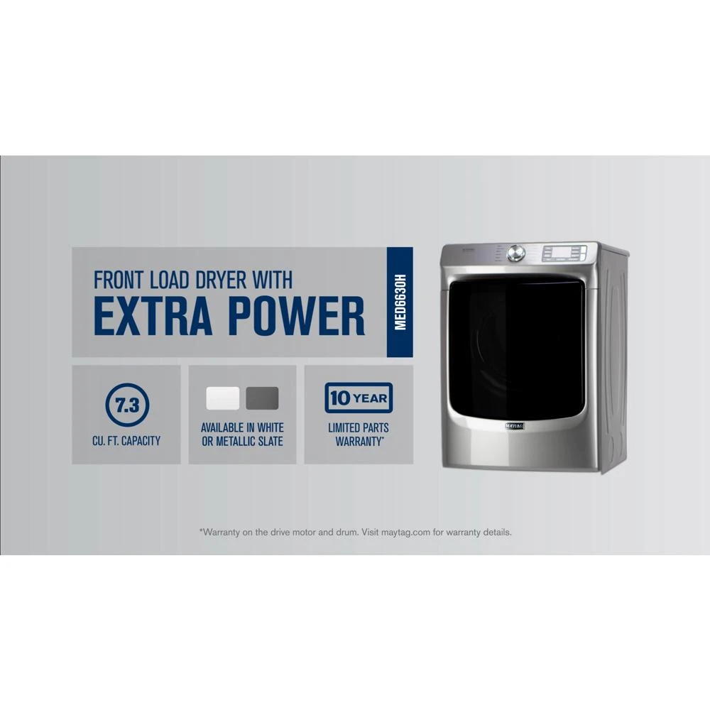 Front Load Electric Dryer with Extra Power and Quick Dry Cycle - 7.3 cu. ft. view 19