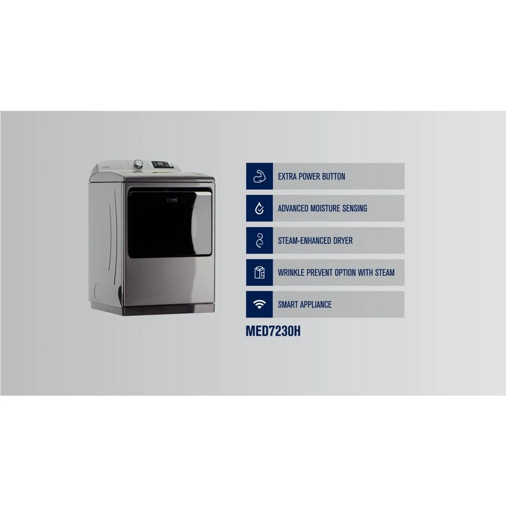 Smart Top Load Electric Dryer with Extra Power - 7.4 cu. ft. MED7230HC