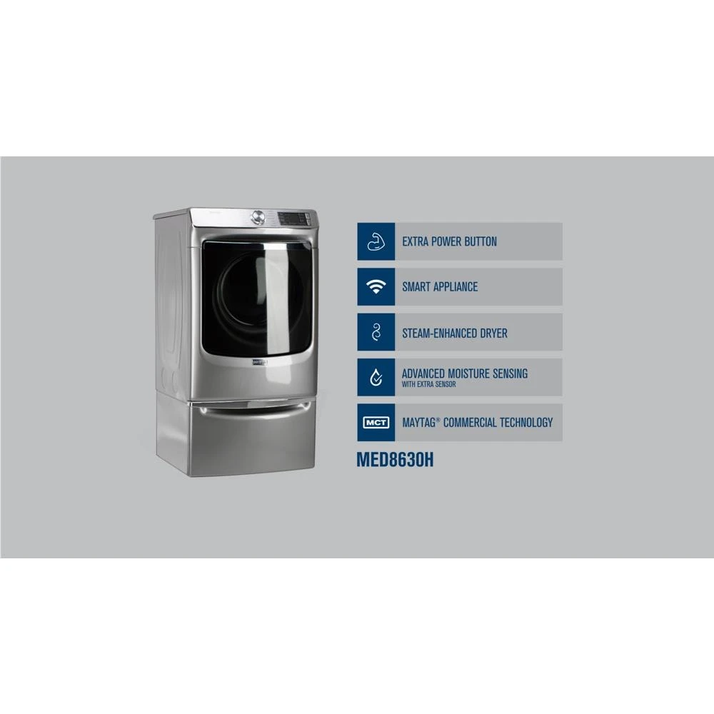 Smart Front Load Electric Dryer with Extra Power and Advanced Moisture Sensing Plus - 7.3 cu. ft. view 24