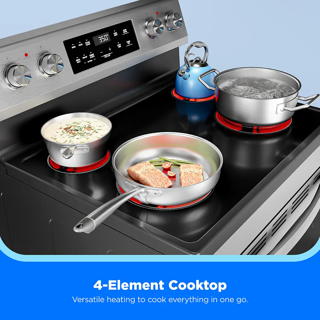 6.3 cu. ft. 4-Element 30” Freestanding Electric Range MER30S3AST