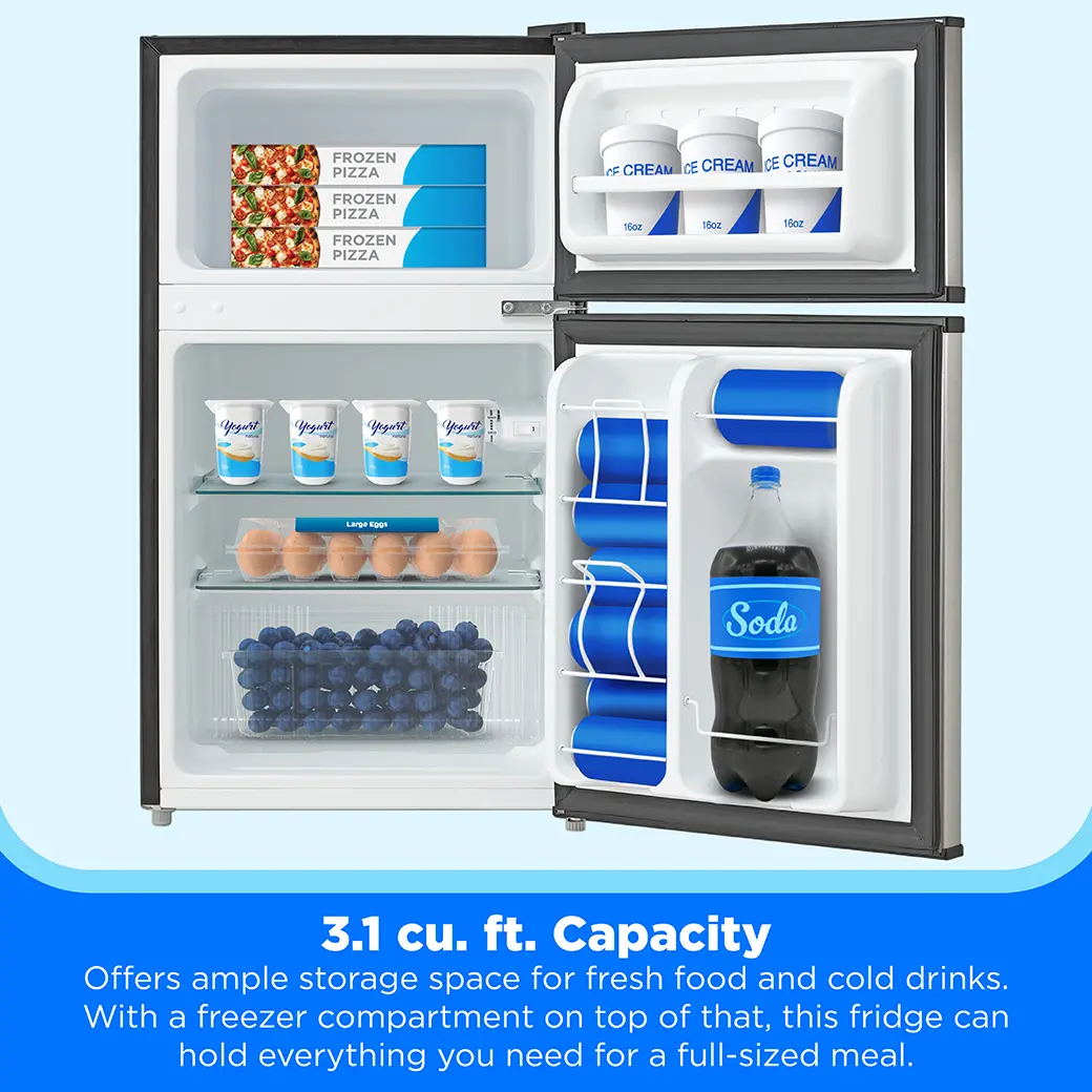 3.1 cu. ft. Compact Refrigerator with Full-Width Freezer MERM31D2AST