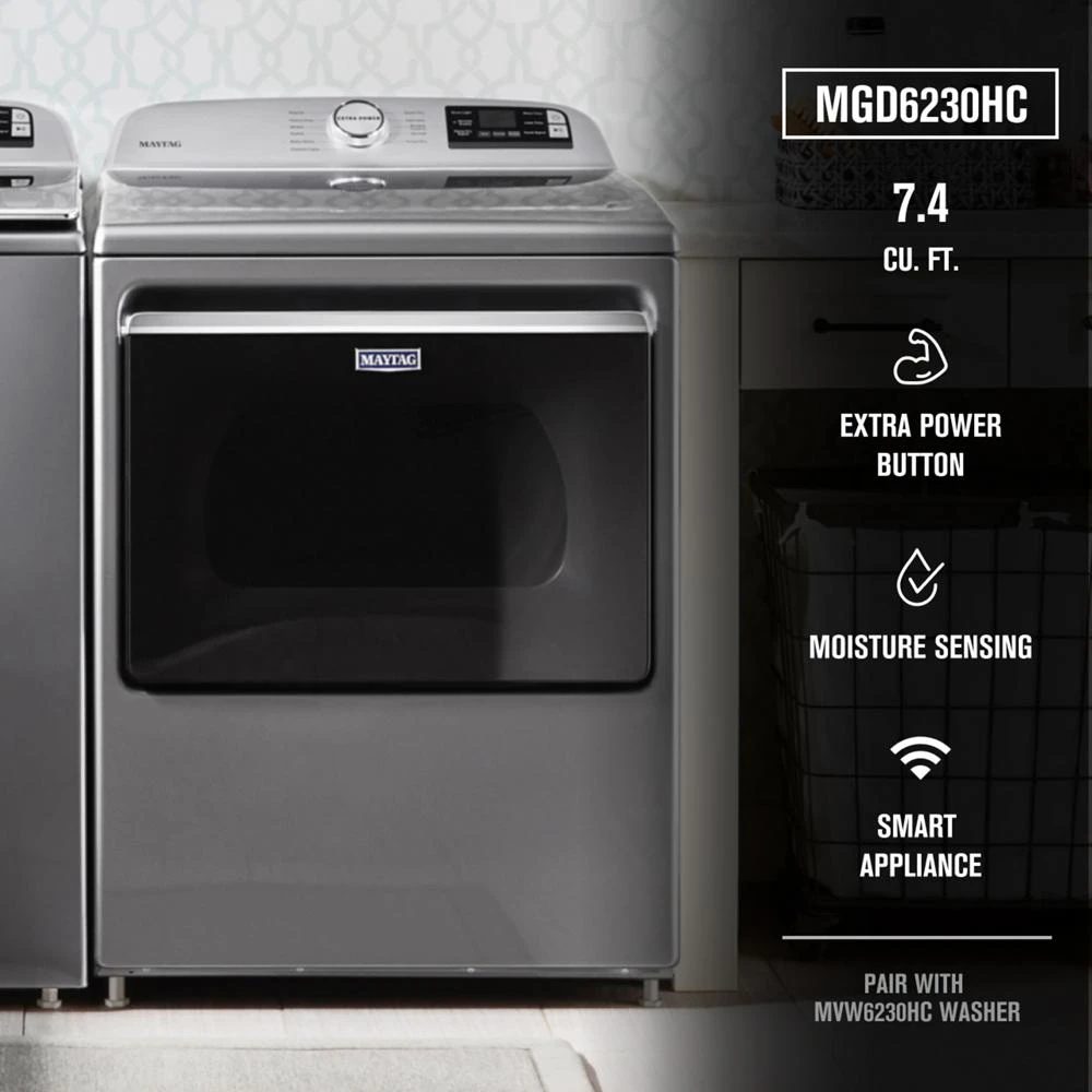 Smart Top Load Gas Dryer with Extra Power - 7.4 cu. ft. view 14