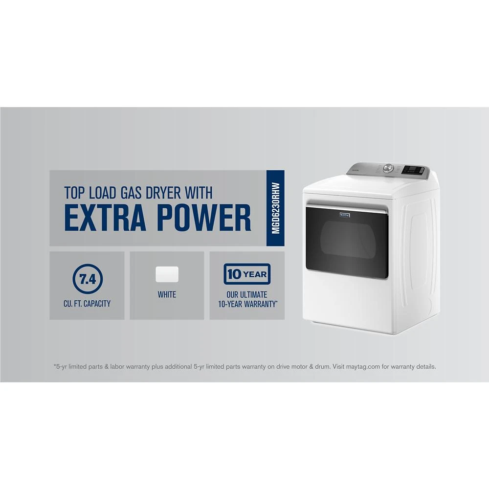 Smart Top Load Gas Dryer with Extra Power - 7.4 cu. ft. view 26