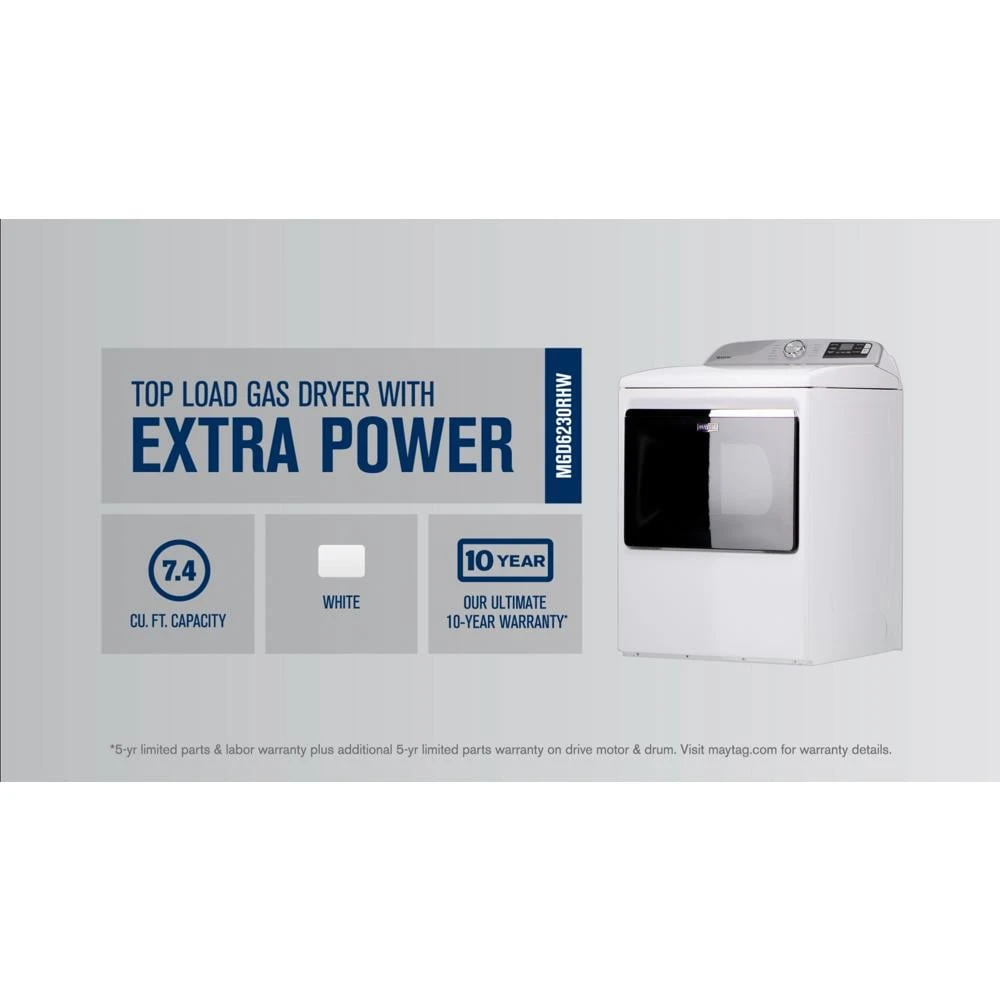 Smart Top Load Gas Dryer with Extra Power - 7.4 cu. ft. view 28