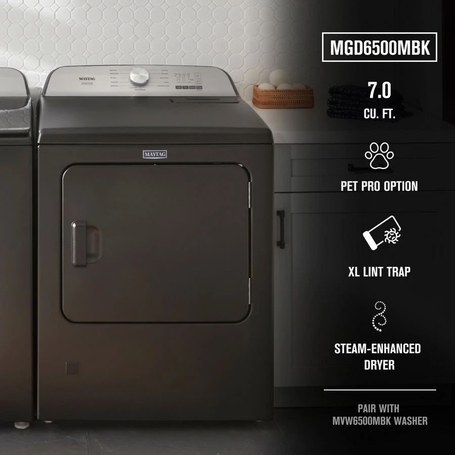Pet Pro Top Load Gas Dryer - 7.0 Cu. Ft. MGD6500MBK
