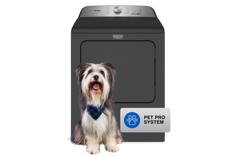 Maytag Pet Pro Top Load Gas Dryer - 7.0 cu. ft. Volcano Black MGD6500MBK Picture 1