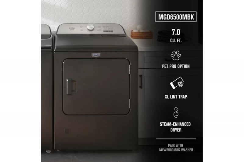 Pet Pro Top Load Gas Dryer - 7.0 cu. ft. MGD6500MBK