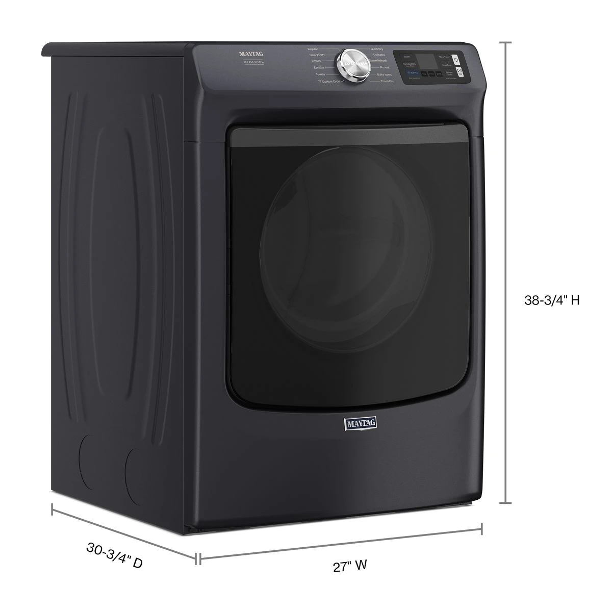 27 Inch Smart Pet Pro Front Load Gas Dryer with 7.4 cu. ft. Capacity, Steam Cycle, Quick Dry, Remote Start, Drum Light, and Advanced Moisture Sensing view 15