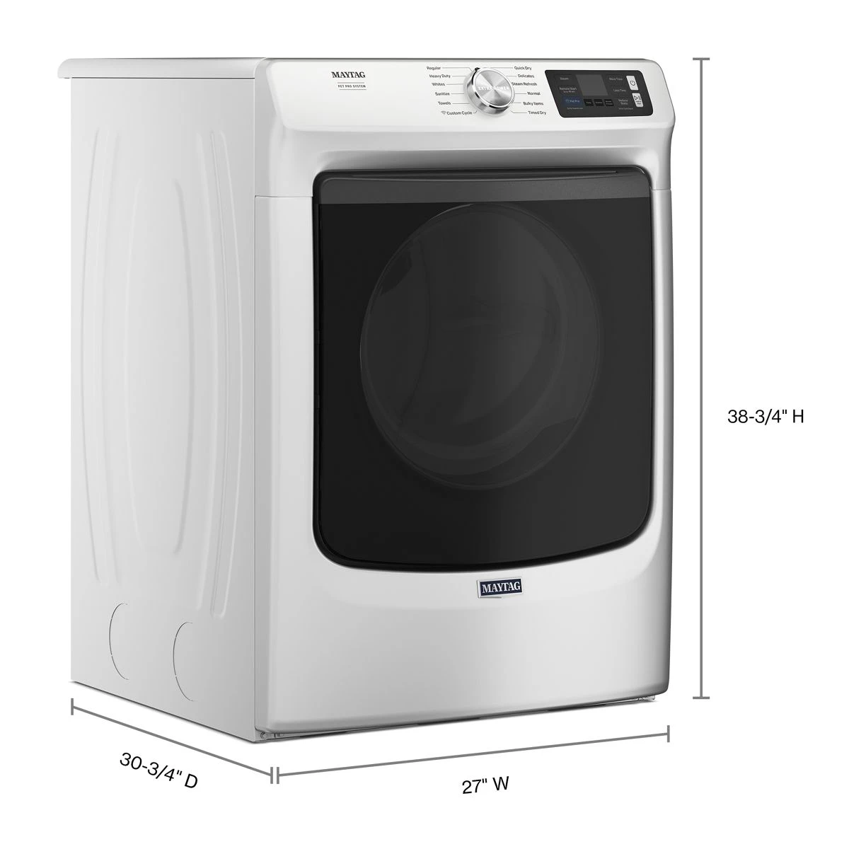 27 Inch Smart Pet Pro Front Load Gas Dryer with 7.4 cu. ft. Capacity, Steam Cycle, Quick Dry, Remote Start, Drum Light, and Advanced Moisture Sensing and Energy Star Certified view 14