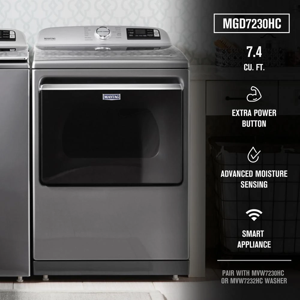Smart Top Load Gas Dryer with Extra Power - 7.4 cu. ft. view 15