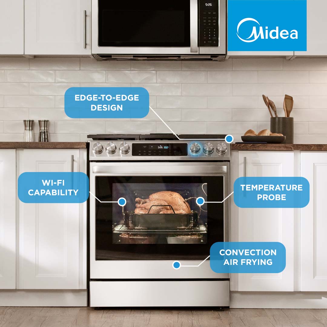 Slide-In Gas Range with 5 Burners and Air Fry Convection MGS30S4AST
