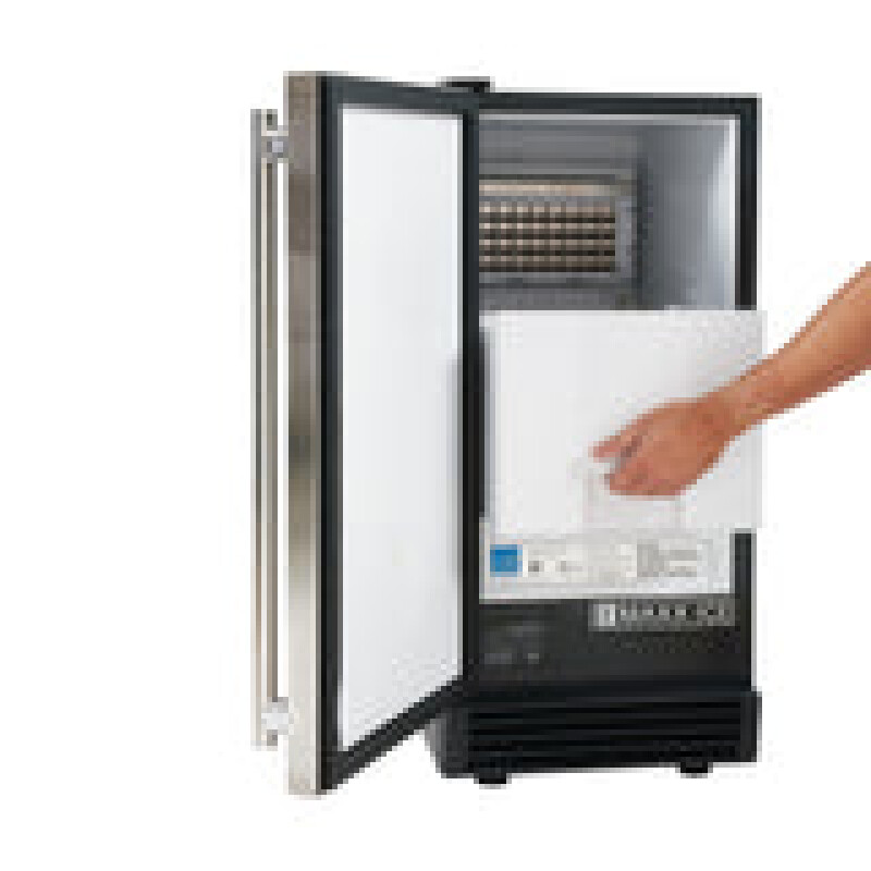 Maxx Ice Self-Contained Indoor Ice Machine, 15"W, 60 lbs, Energy Star, Black/Stainless Steel Door MIM50, product image 3 of 10