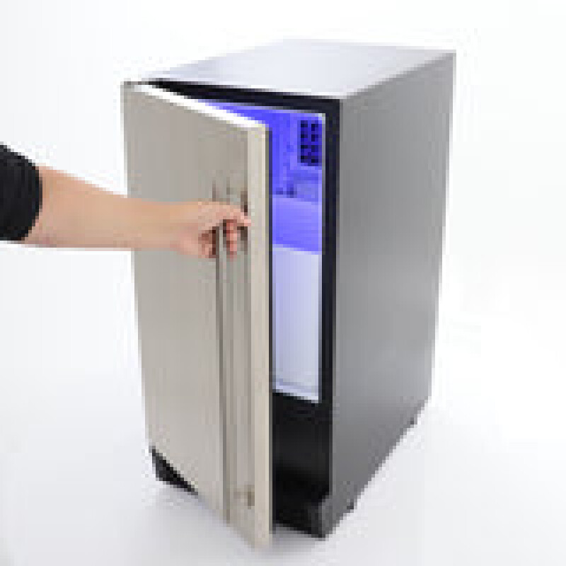 Maxx Ice Built-In Indoor Clear Ice Machine ADA, 15"W, 65 lbs, Full Dice Cubes, Black/ Door MIM50PADA