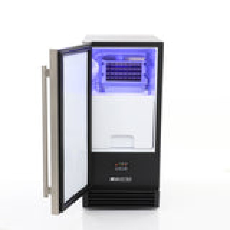 Maxx Ice Built-In Indoor Clear Ice Machine ADA, 15"W, 65 lbs, Full Dice Cubes, Black/ Door MIM50PADA