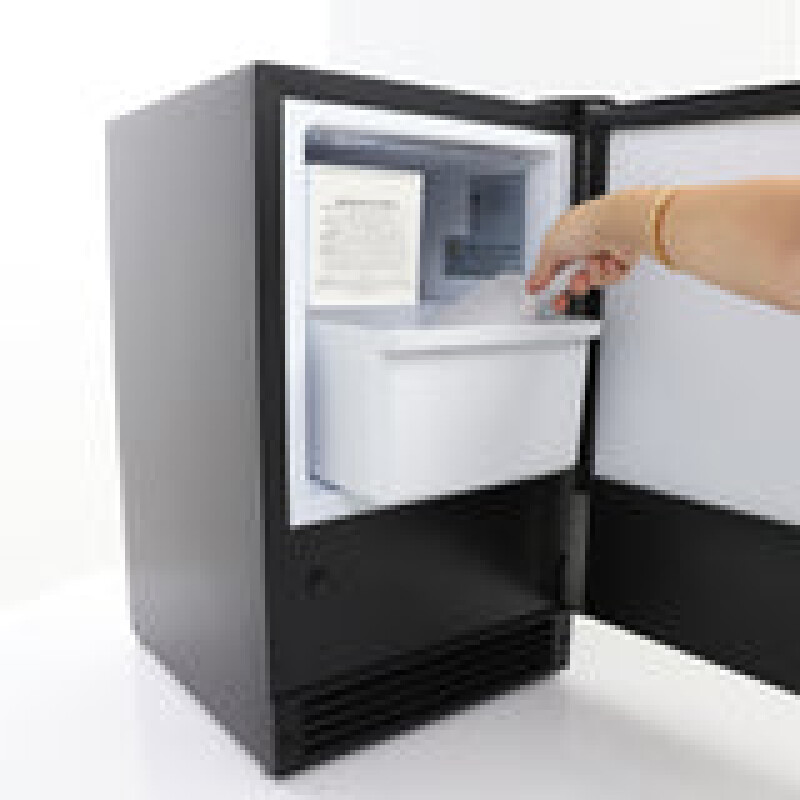 Maxx Ice Countertop or Built-In Ice Maker, 15 lbs, Crescent Cube, Black w/ Door MIMC15C