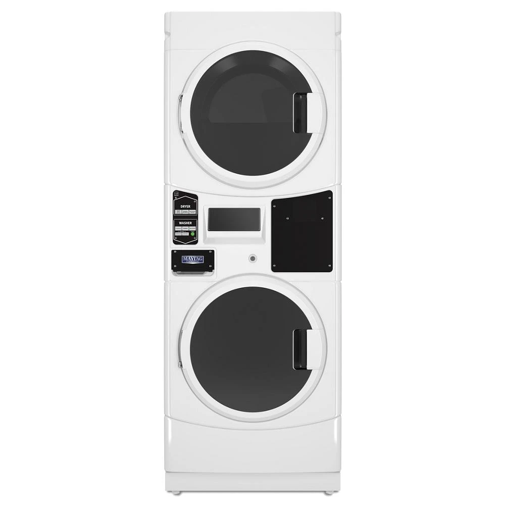 Commercial Electric Stack Washer/Dryer, Card Reader Ready or Non-Vend MLE22PRTGW