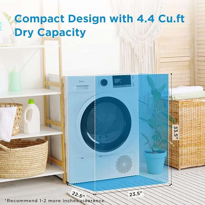 24" Front Load Heat pump Electric Dryer, 4.4 Cuft, Sensor Dry MLE25H7BWW