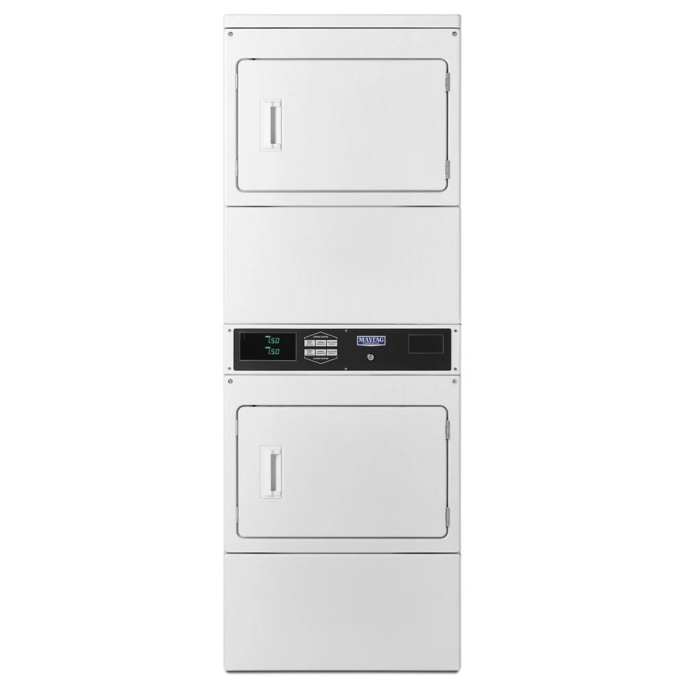 Commercial Electric Large Capacity Stack Dryer, Card Reader Ready or Non-Vend MLE26PRFYW