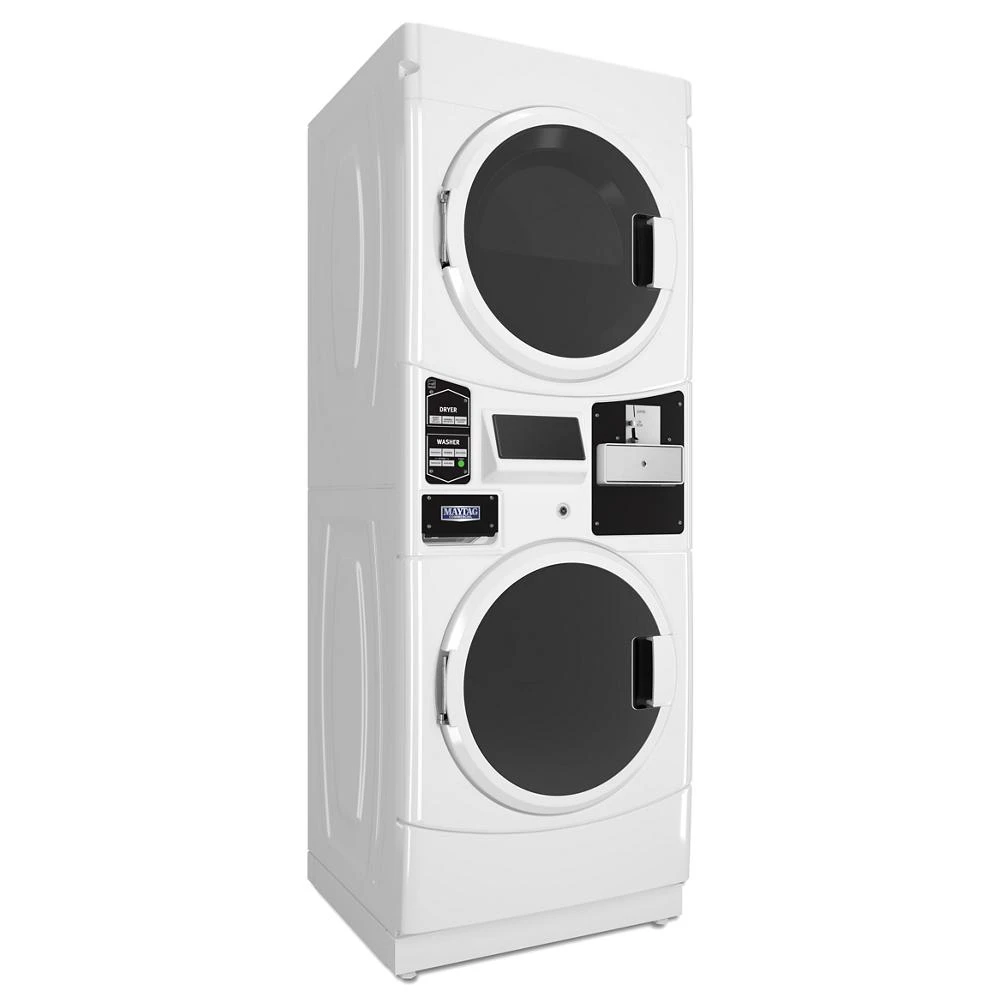 Commercial Gas Stack Washer/Dryer, Coin Drop Ready MLG22PDAWW