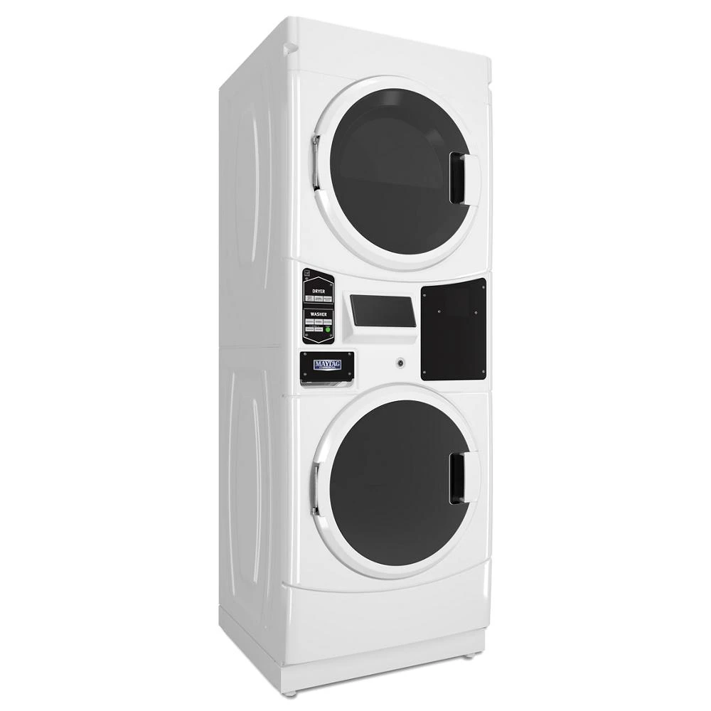 Commercial Gas Stack Washer/Dryer, Card Reader Ready or Non-Vend MLG22PRTGW