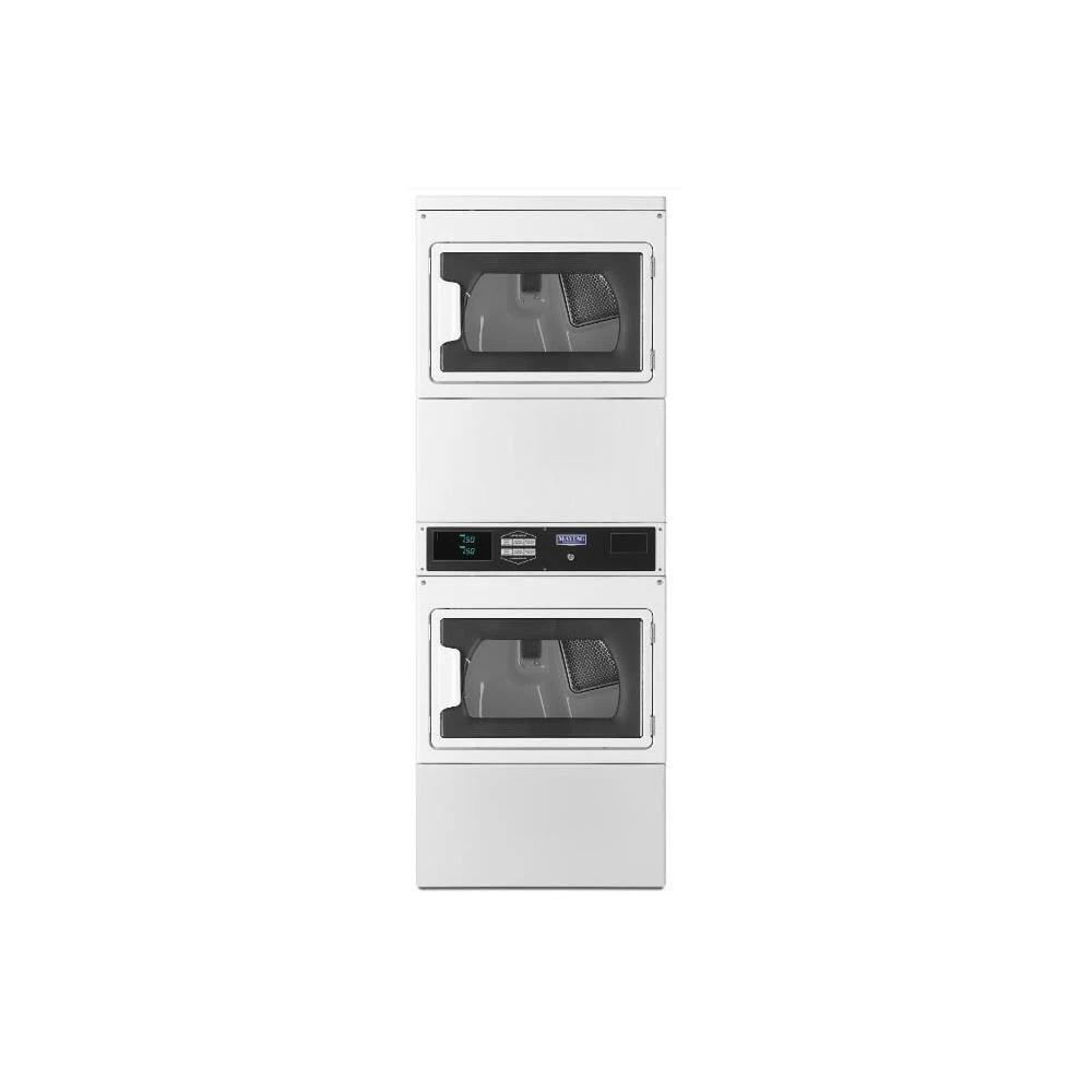 Commercial Gas Large Capacity Stack Window Dryer, Card Reader Ready or Non-Vend MLG27PRFWW
