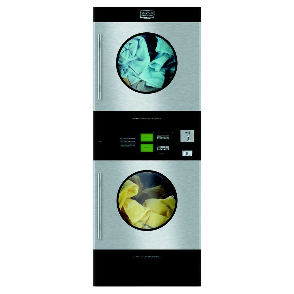 Commercial Gas Multi-Load Stack Dryer, Coin Drop-Ready MLG35PDBWS