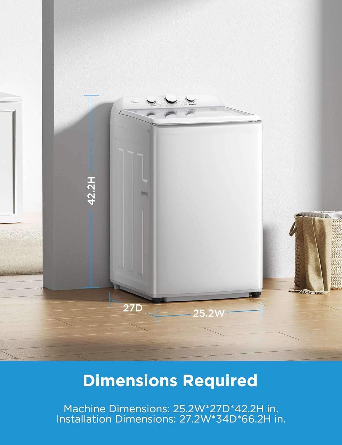 3.7 cu. ft. Top Load Washer with Auto Load Sensing MLTW37A1BWW