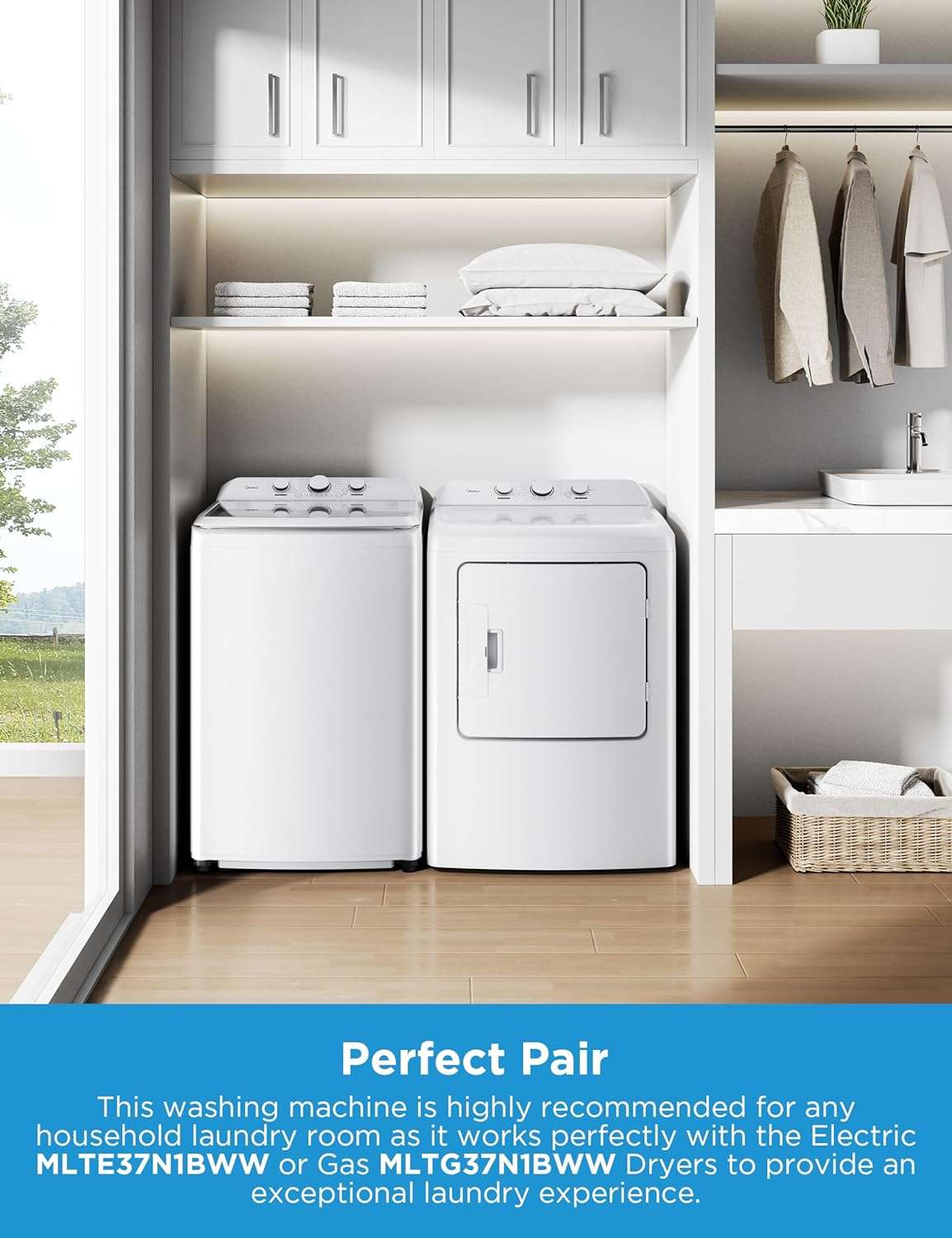 3.7 cu. ft. Top Load Washer with Auto Load Sensing MLTW37A1BWW