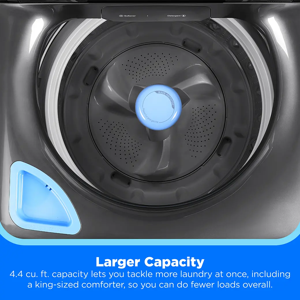 4.4 cu. ft. Smart Top Load Washer with Power Wave 360° Agitator™ (Metallic Grey) MLTW44A4BMG