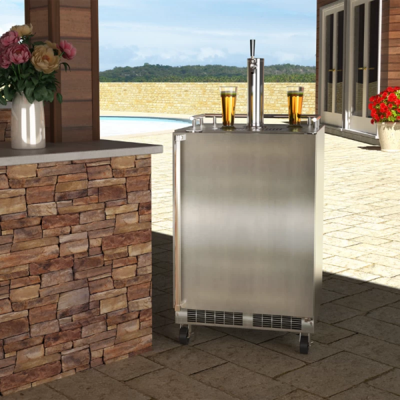 24-In Outdoor Mobile Dispenser For Beer, Wine Or Draft Beverages MOKR224SS31A