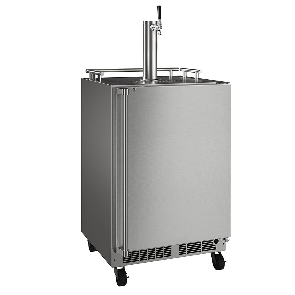 24-in Outdoor Mobile Dispenser with Twin Wine & Beverage Tap - TWIN WINE MOKR224SSD1A