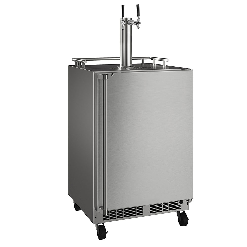24-in Outdoor Mobile Dispenser with Twin Wine & Beverage Tap - TWIN WINE MOKR224SSD1A