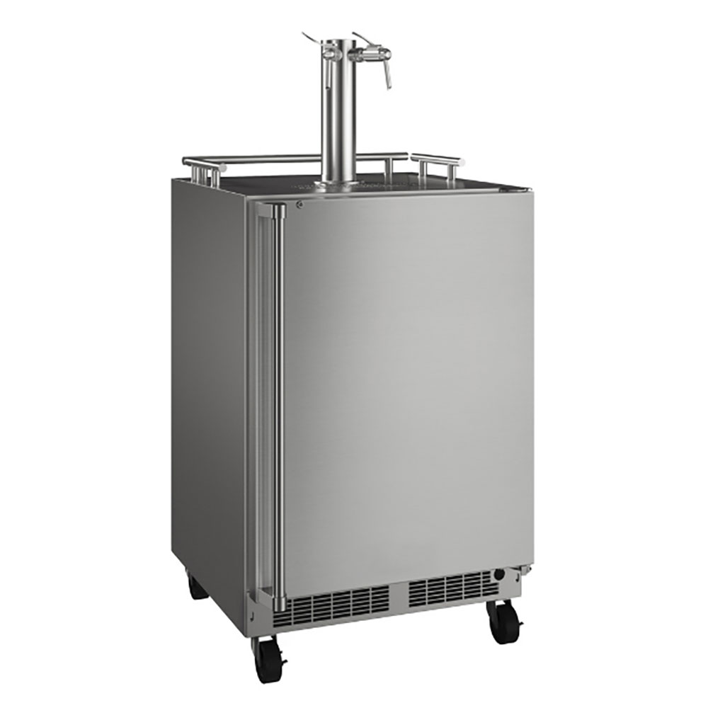 24-in Outdoor Mobile Dispenser with Twin Wine & Beverage Tap - TWIN WINE MOKR224SSD1A