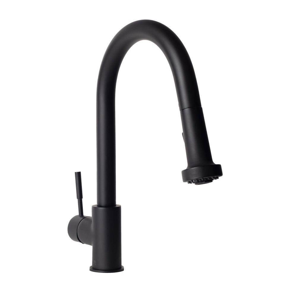 Autograph Edition Monet Pull Down Single Handle Kitchen Faucet In Matte Black MONKFMB