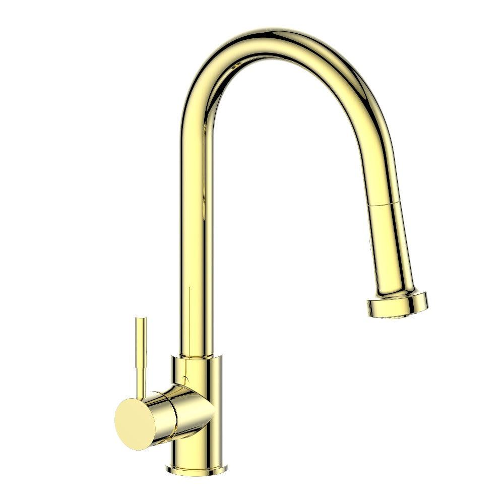 Autograph Edition Monet Pull Down Single Handle Kitchen Faucet In Polished Gold MONKFPG