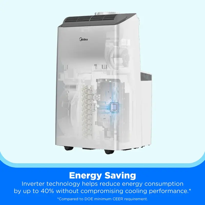 12,000 BTU DOE DUO Smart Inverter Portable Air Conditioner with Heat Pump, for spaces up to 550 sq. ft. MPT1412HVRU
