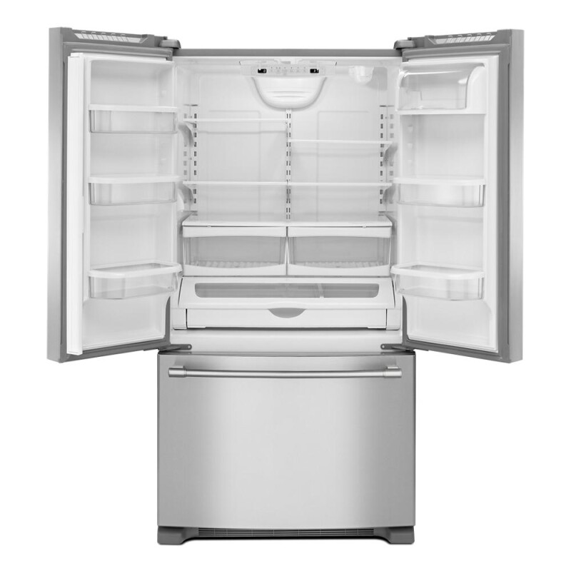 Maytag 33-Inch Wide French Door Refrigerator with Water Dispenser - 22 Cu. Ft Fingerprint Resistant Stainless Steel MRFF5033PZ Picture