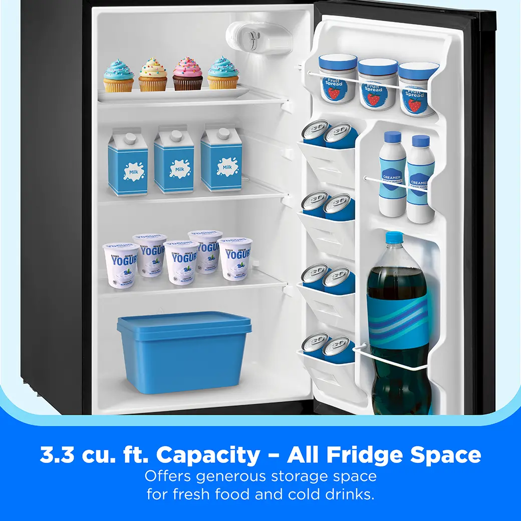 3.3 cu. ft. Single Door Compact Refrigerator (Black) MRM33S5BBB