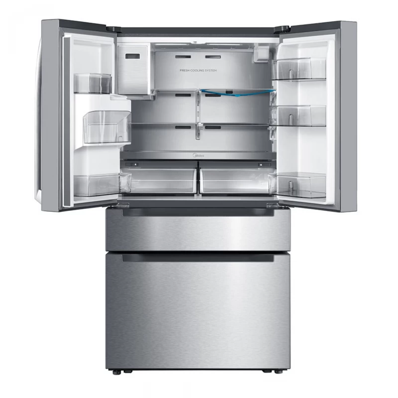 Smart 21.6-cu ft 4-Door Counter-Depth French Door Refrigerator with Dual Ice Maker (Stainless Steel) MRQ22D7AST