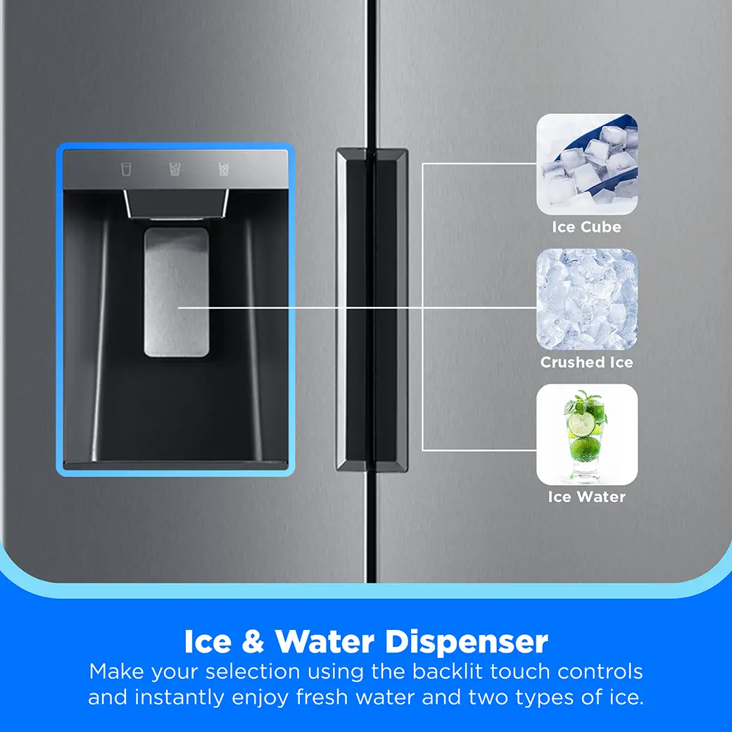 26 cu. ft. Side-by-Side Refrigerator with Ice & Water Dispenser MRS26D7AST