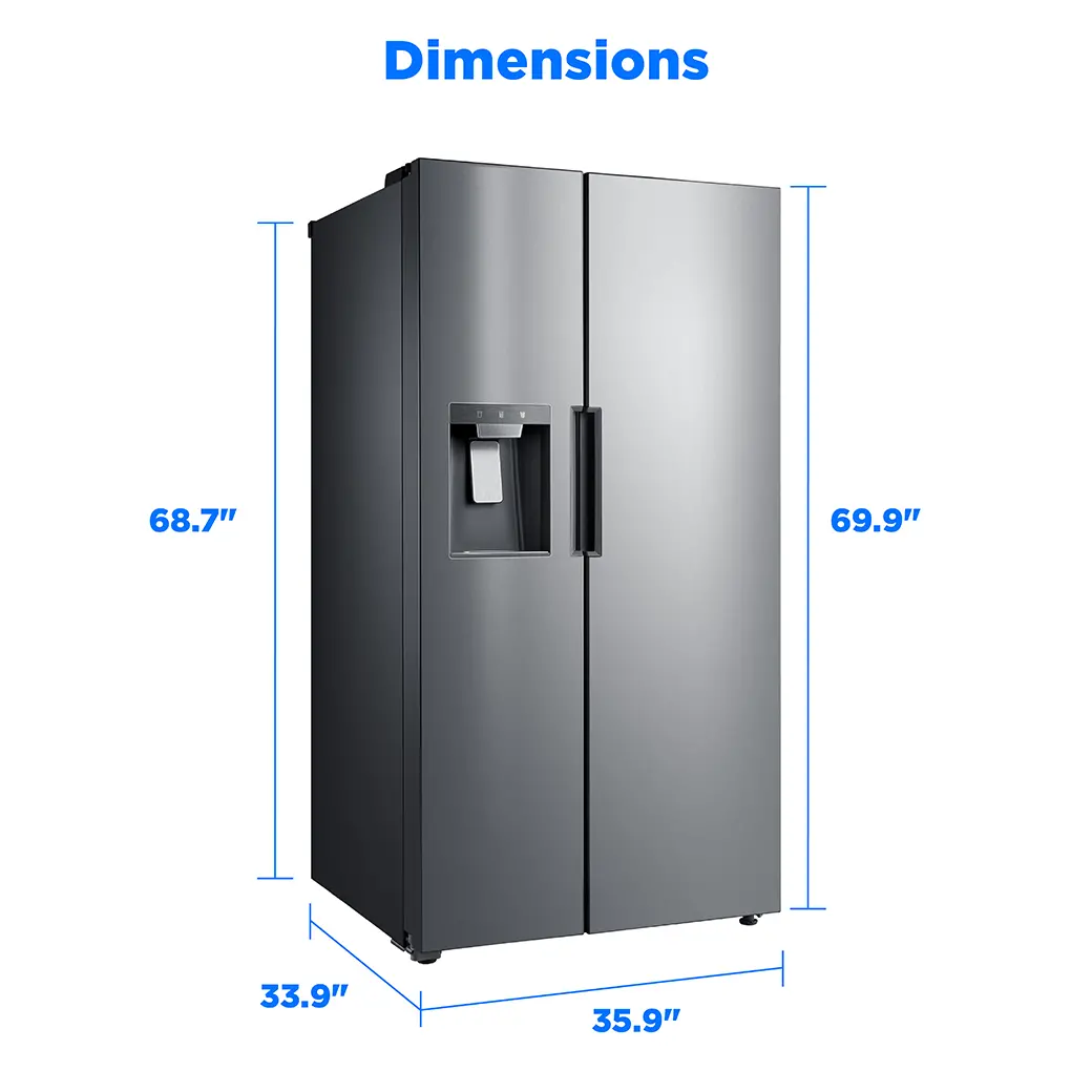 26 cu. ft. Side-by-Side Refrigerator with Ice & Water Dispenser MRS26D7AST