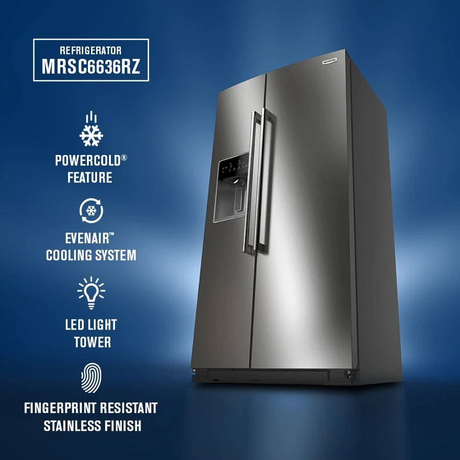 36-inch Wide Counter-depth Side-by-side Refrigerator With Arctic Blue Interior - 20.8 Cu. Ft. view 3
