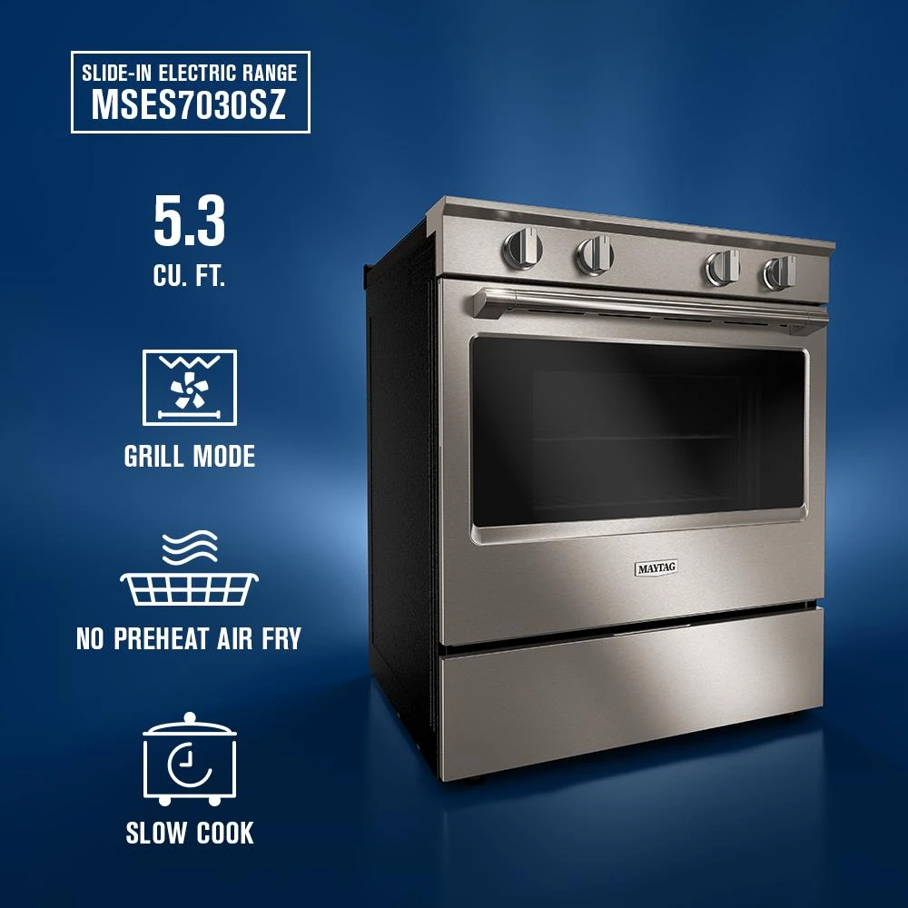 30-Inch Wide Slide-In Electric Range with Grill Mode and No Preheat Air Fry - 5.3 Cu. Ft. view 3
